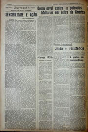 Página do jornal Unitário de setembro de 1941