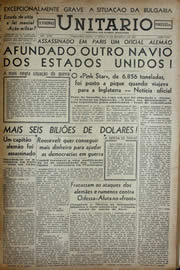Página do jornal Unitário de setembro de 1941