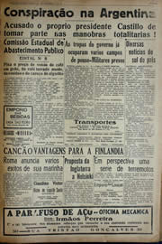 Página do jornal Unitário de setembro de 1941
