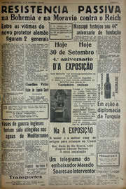 Página do jornal Unitário de setembro de 1941