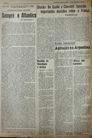 Página do jornal Unitário de setembro de 1941
