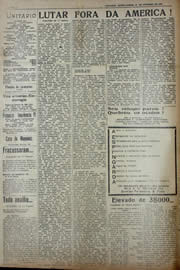 Página do jornal Unitário de outubro de 1941