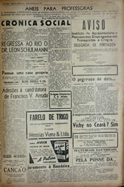 Página do jornal Unitário de outubro de 1941