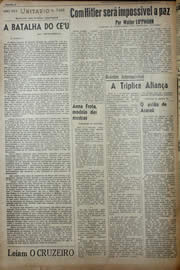 Página do jornal Unitário de outubro de 1941