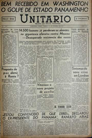 Página do jornal Unitário de outubro de 1941