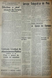 Página do jornal Unitário de outubro de 1941