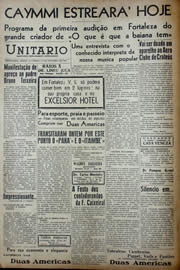 Página do jornal Unitário de outubro de 1941