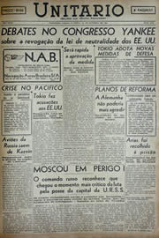 Página do jornal Unitário de outubro de 1941
