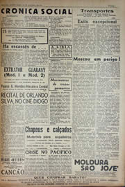 Página do jornal Unitário de outubro de 1941