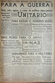 Página do jornal Unitário de outubro de 1941