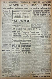 Página do jornal Unitário de outubro de 1941