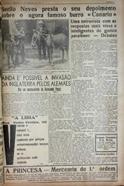 Página do jornal Unitário de outubro de 1941