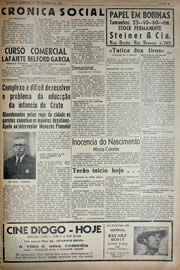 Página do jornal Unitário de outubro de 1941