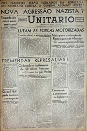 Página do jornal Unitário de outubro de 1941
