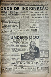 Página do jornal Unitário de outubro de 1941