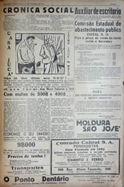 Página do jornal Unitário de outubro de 1941