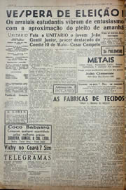 Página do jornal Unitário de outubro de 1941