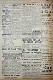 Página do jornal Unitário de outubro de 1941