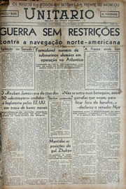 Página do jornal Unitário de novembro de 1941