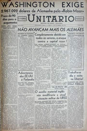 Página do jornal Unitário de novembro de 1941