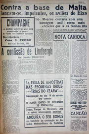 Página do jornal Unitário de novembro de 1941
