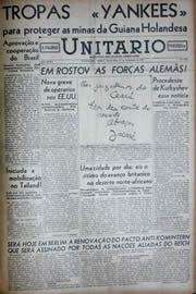 Página do jornal Unitário de novembro de 1941