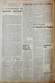 Página do jornal Unitário de dezembro de 1941