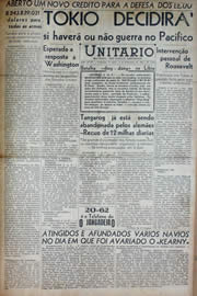 Página do jornal Unitário de dezembro de 1941