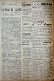 Página do jornal Unitário de dezembro de 1941