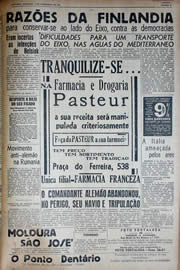 Página do jornal Unitário de dezembro de 1941