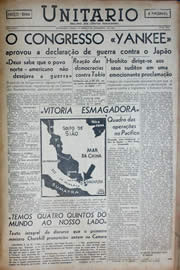 Página do jornal Unitário de dezembro de 1941