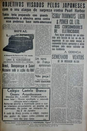 Página do jornal Unitário de dezembro de 1941