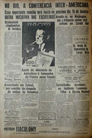 Página do jornal Unitário de dezembro de 1941