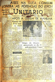Página do jornal Unitário de janeiro de 1942