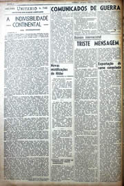 Página do jornal Unitário de janeiro de 1942