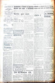 Página do jornal Unitário de janeiro de 1942