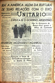 Página do jornal Unitário de janeiro de 1942