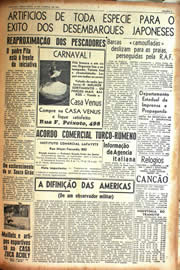 Página do jornal Unitário de janeiro de 1942
