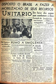 Página do jornal Unitário de janeiro de 1942