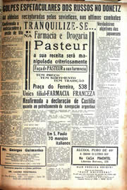 Página do jornal Unitário de janeiro de 1942