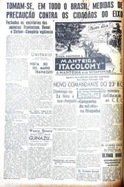 Página do jornal Unitário de janeiro de 1942