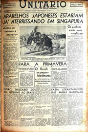 Página do jornal Unitário de fevereiro de 1942