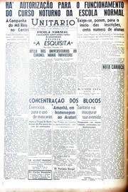 Página do jornal Unitário de fevereiro de 1942