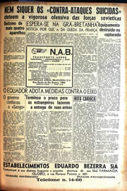 Página do jornal Unitário de fevereiro de 1942