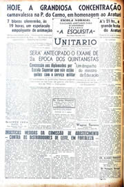 Página do jornal Unitário de fevereiro de 1942