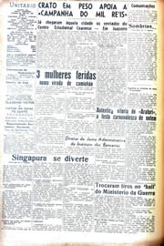 Página do jornal Unitário de fevereiro de 1942