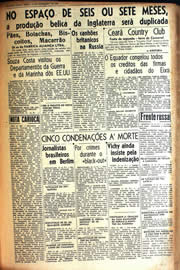 Página do jornal Unitário de fevereiro de 1942