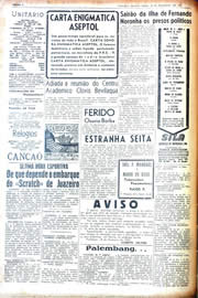 Página do jornal Unitário de fevereiro de 1942