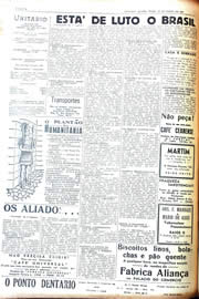 Página do jornal Unitário de março de 1942