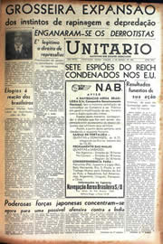 Página do jornal Unitário de março de 1942